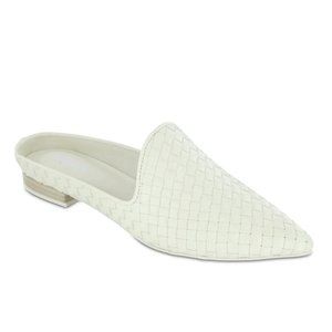 MIA Loafers Johona White Woven Flats Mules Loafers